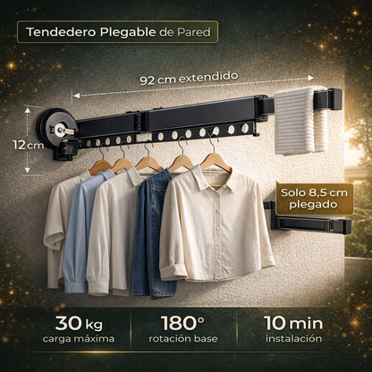 TENDEDERO RETRÁCTIL DE ALUMINIO — SECA MÁS ROPA SIN OCUPAR ESPACIO 🔥