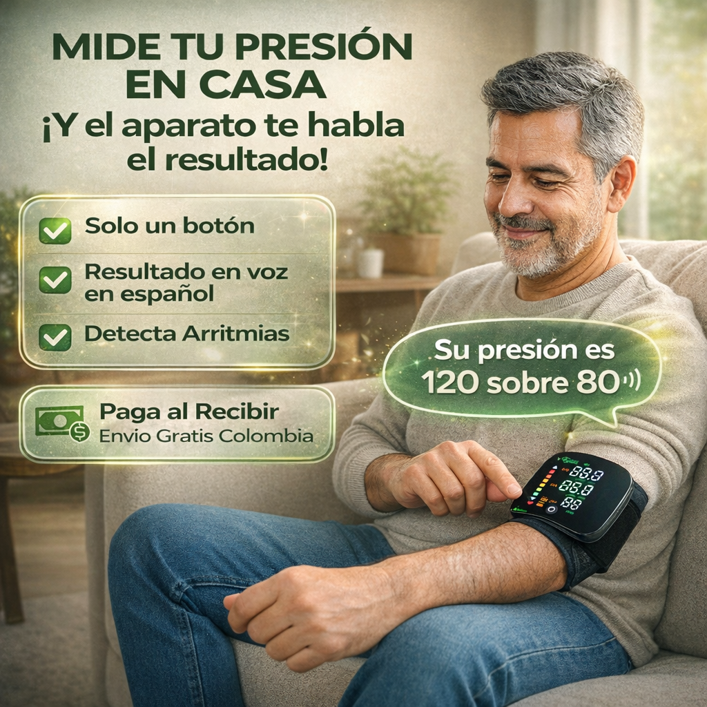 TENSIÓMETRO DE MUÑECA AUTOMÁTICO CON VOZ | MIDE EN SEGUNDOS | HOY 50% OFF 🔥
