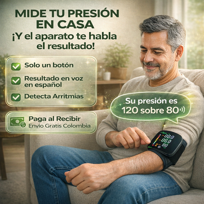 TENSIÓMETRO DE MUÑECA AUTOMÁTICO CON VOZ | MIDE EN SEGUNDOS | HOY 50% OFF 🔥