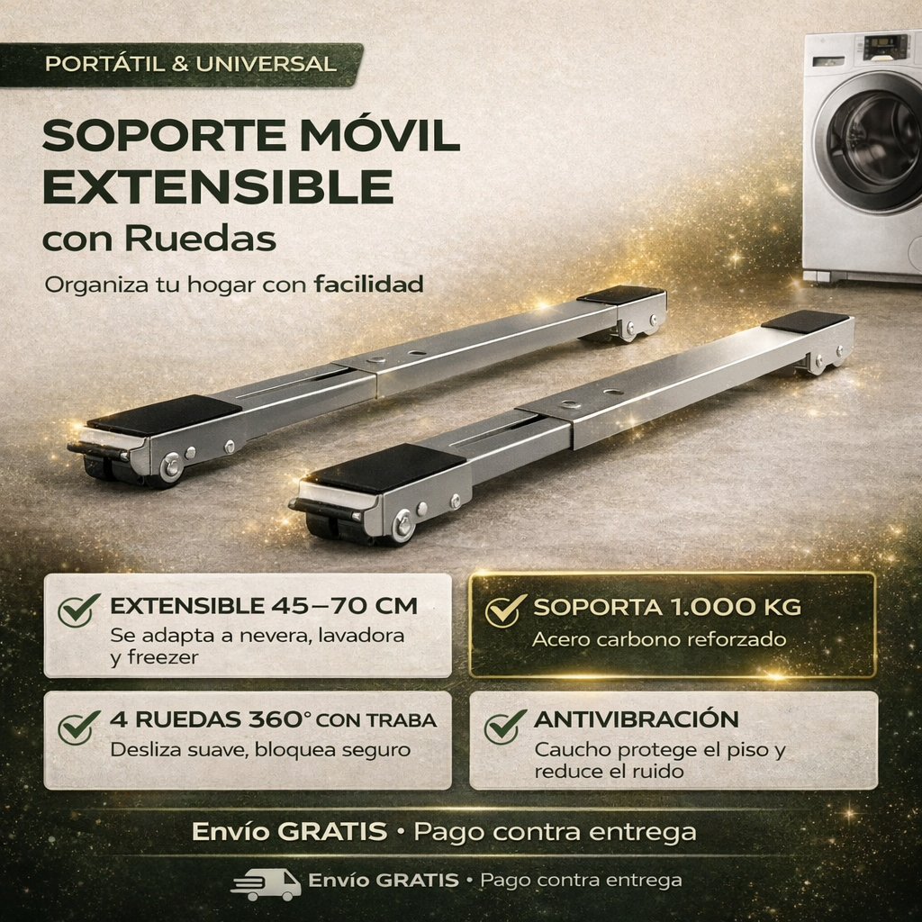 Soporte Móvil Extensible con Ruedas | Mueve tus electrodomésticos sin esfuerzo 🔥