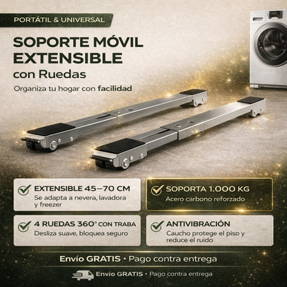 Soporte Móvil Extensible con Ruedas | Mueve tus electrodomésticos sin esfuerzo 🔥