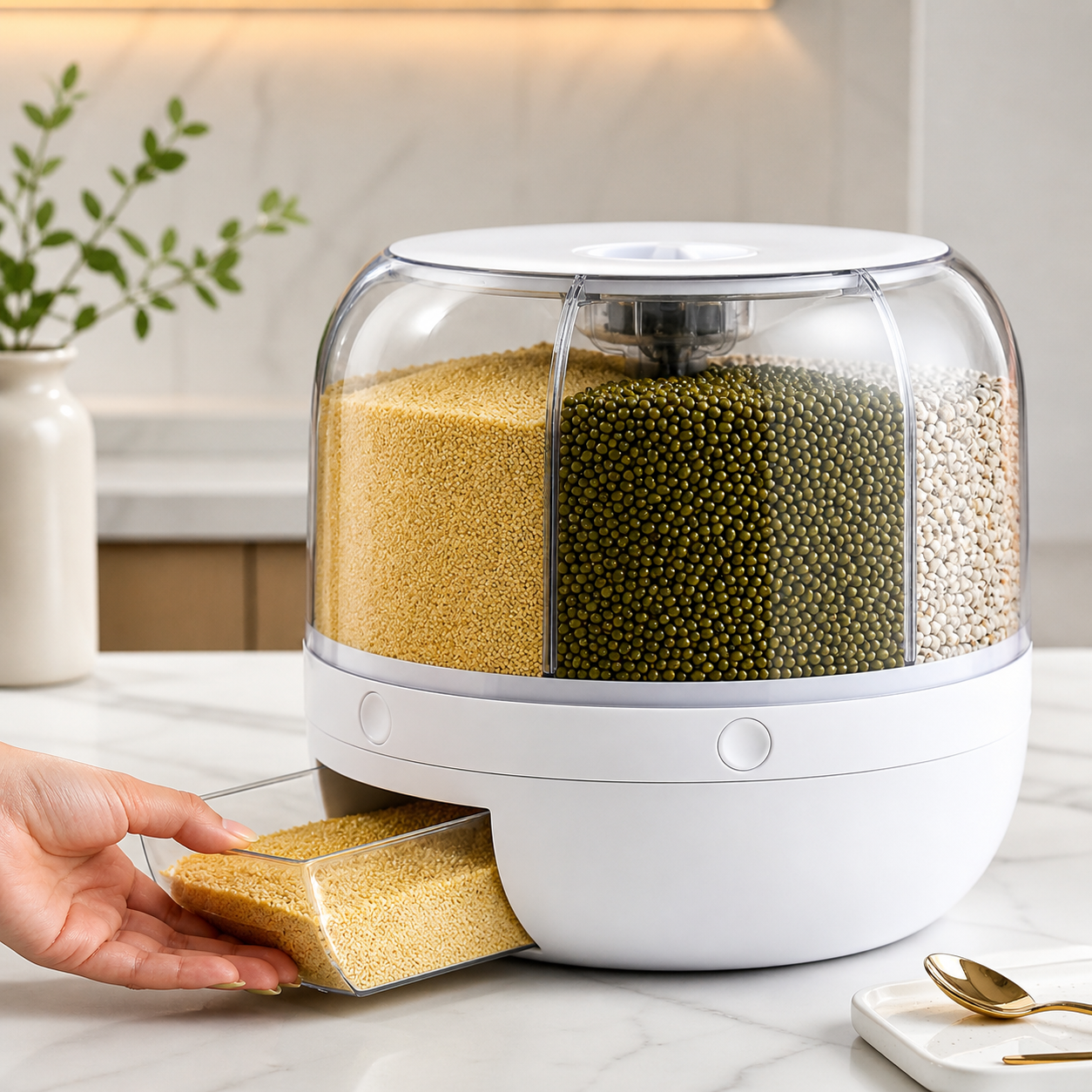 Dispensador organizador de granos 6 en 1