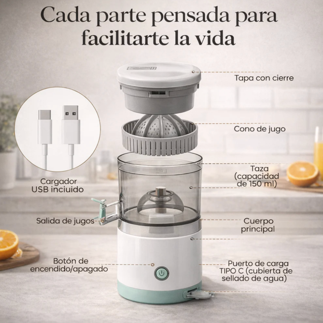 🍊 JuiceGo Exprimidor Portátil USB + Zumo Rápido y Sin Esfuerzo ⚡