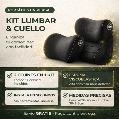 Kit Lumbar & Cuello Para el Carro — Maneja horas sin dolor 🚗